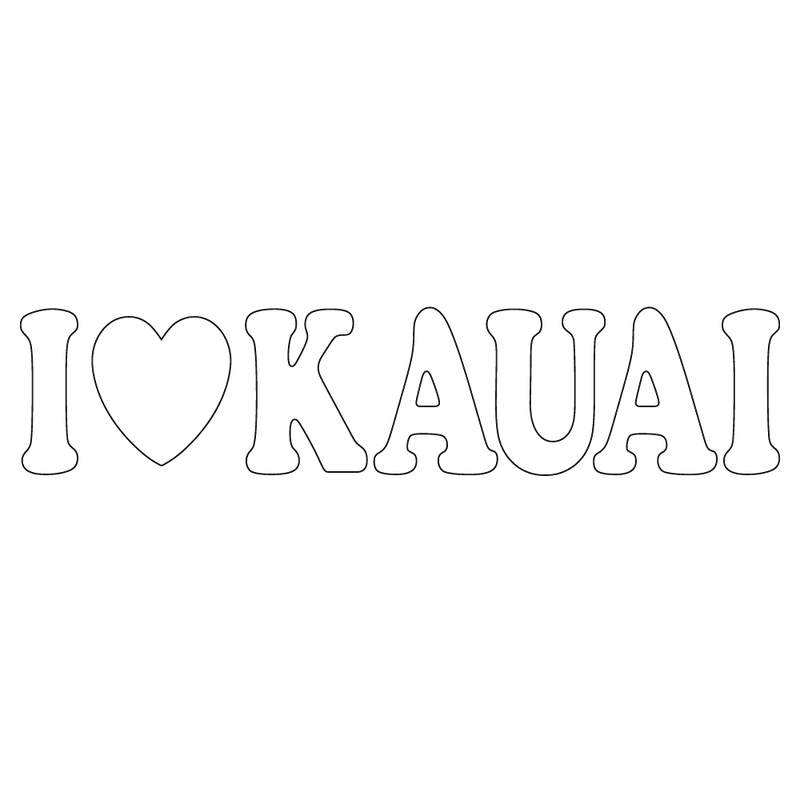 750 I Luv Kauai Sticker 2.8" x 5.3"