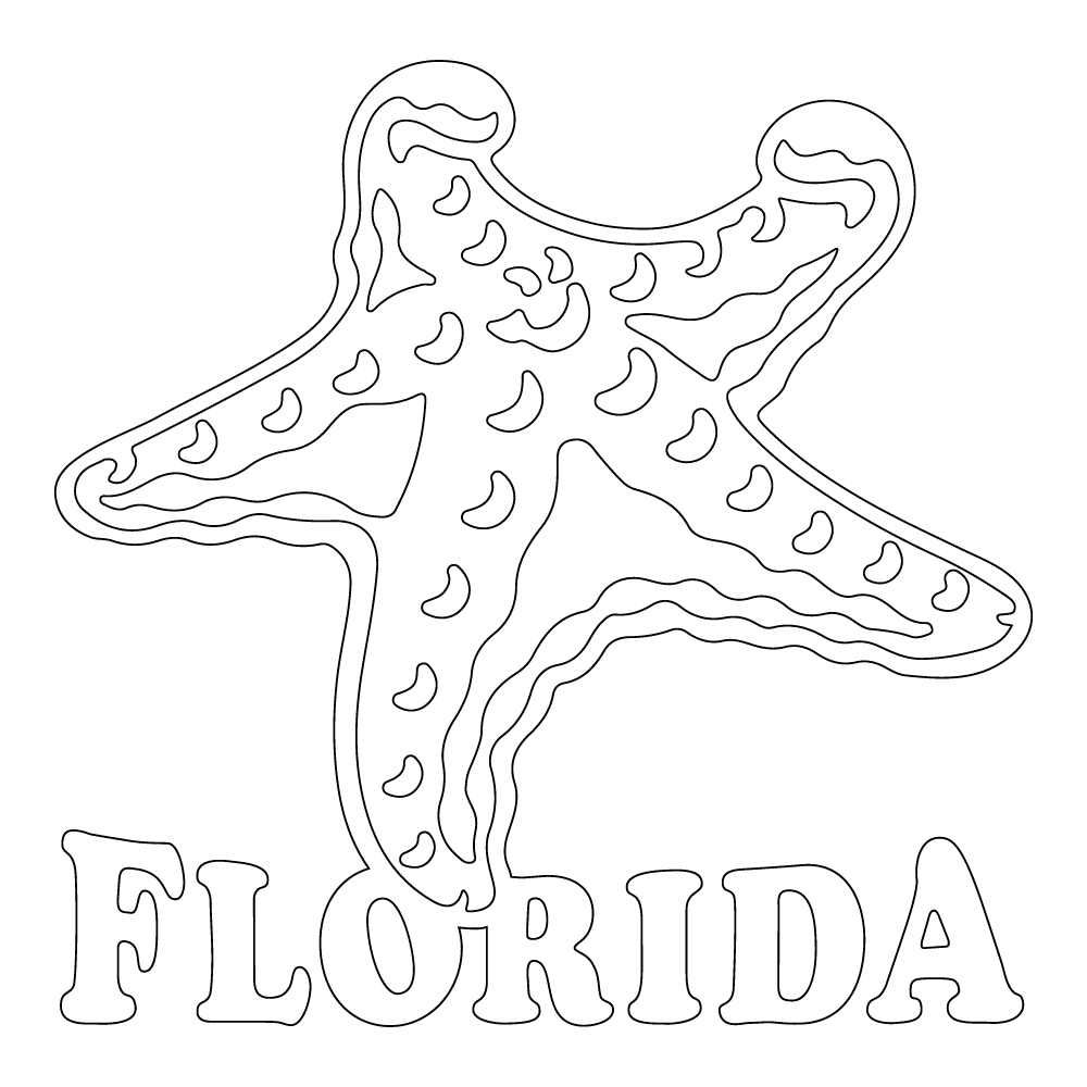 Inbloom Stickers Florida Starfish Car Sticker