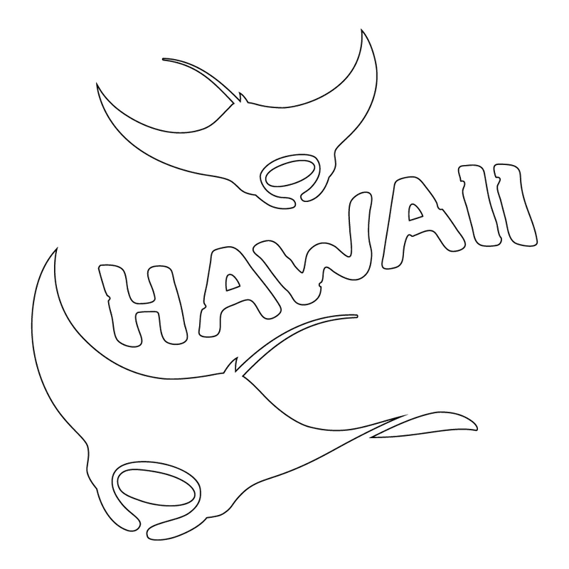 Inbloom Stickers  Hawaii Manta Rays Car Sticker