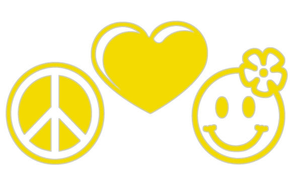 Inbloom Stickers | Peace Love, & Happy Car Sticker