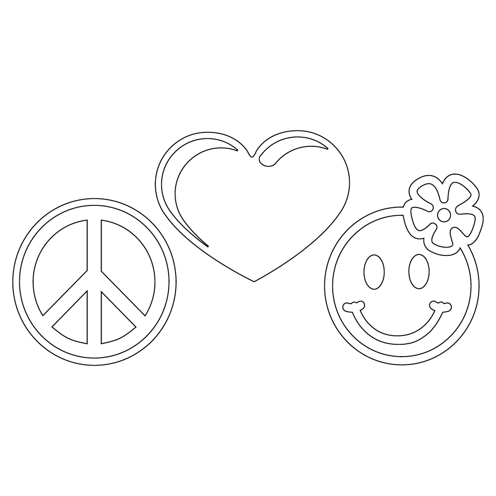 Inbloom Stickers Peace Love, & Happy Car Sticker