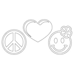 Inbloom Stickers Peace Love, & Happy Car Sticker