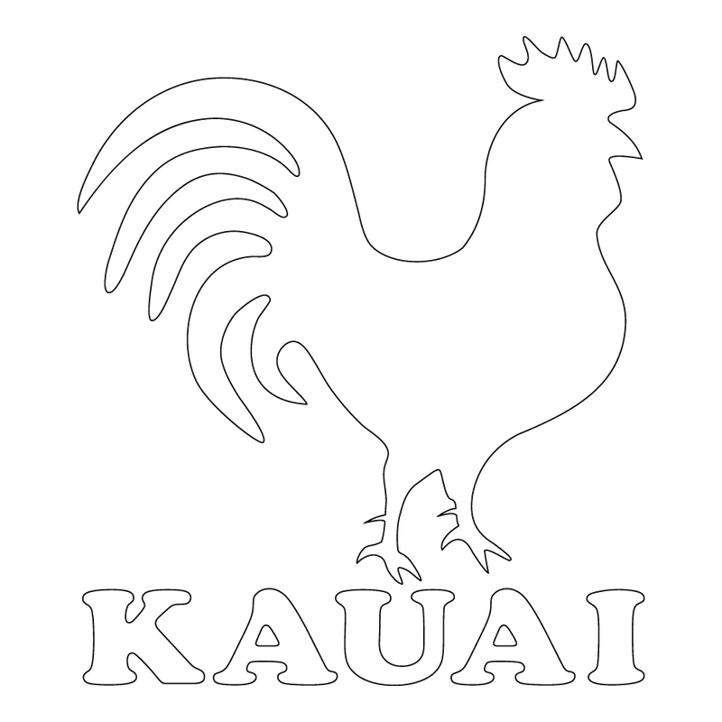 165 Kauai Rooster Sticker 5" x 5"