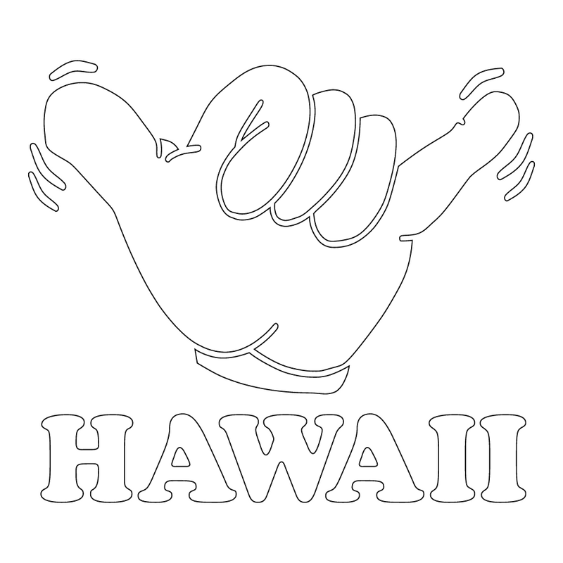 168 Hawaii Shaka Sticker 5" x 5"