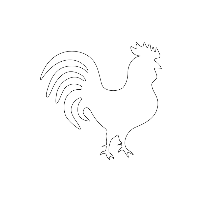 873 Rooster Sticker 2.5" x 2.5"