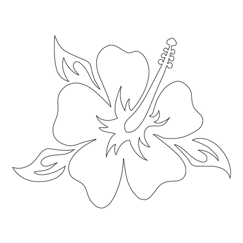 Inbloom Stickers Hibiscus With Leaves Car Sticker