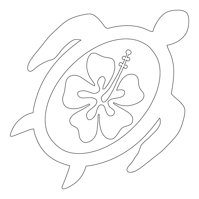 Inbloom Stickers Turtle With Hibiscus Car Sticker