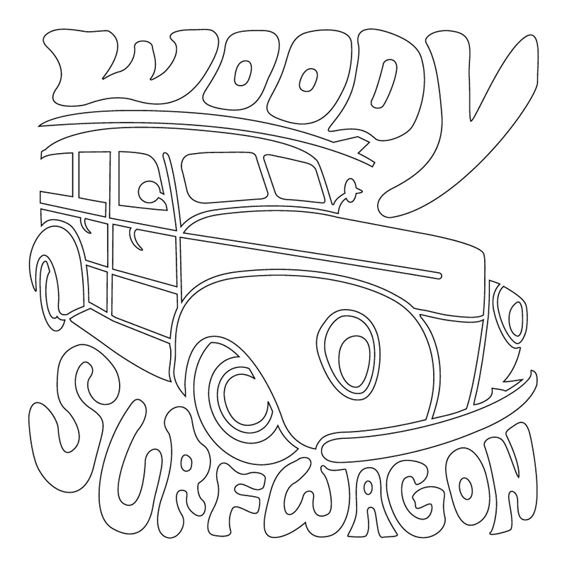 Inbloom Stickers Woody Surf Wagon Car Sticker