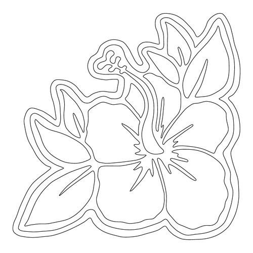 Inbloom Stickers Corner Hibiscus Car Sticker