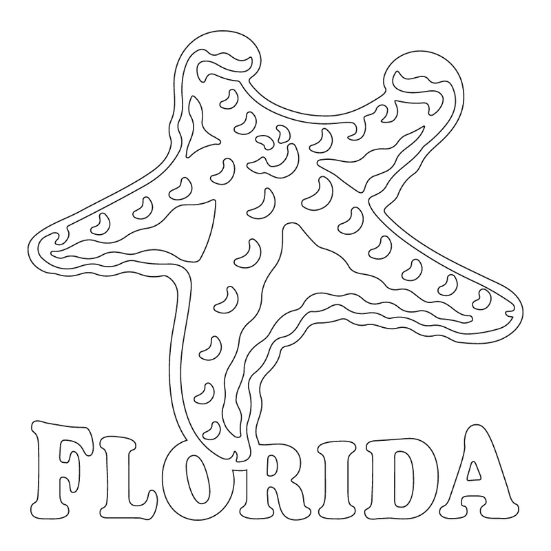 Inbloom Stickers Florida Starfish Car Sticker