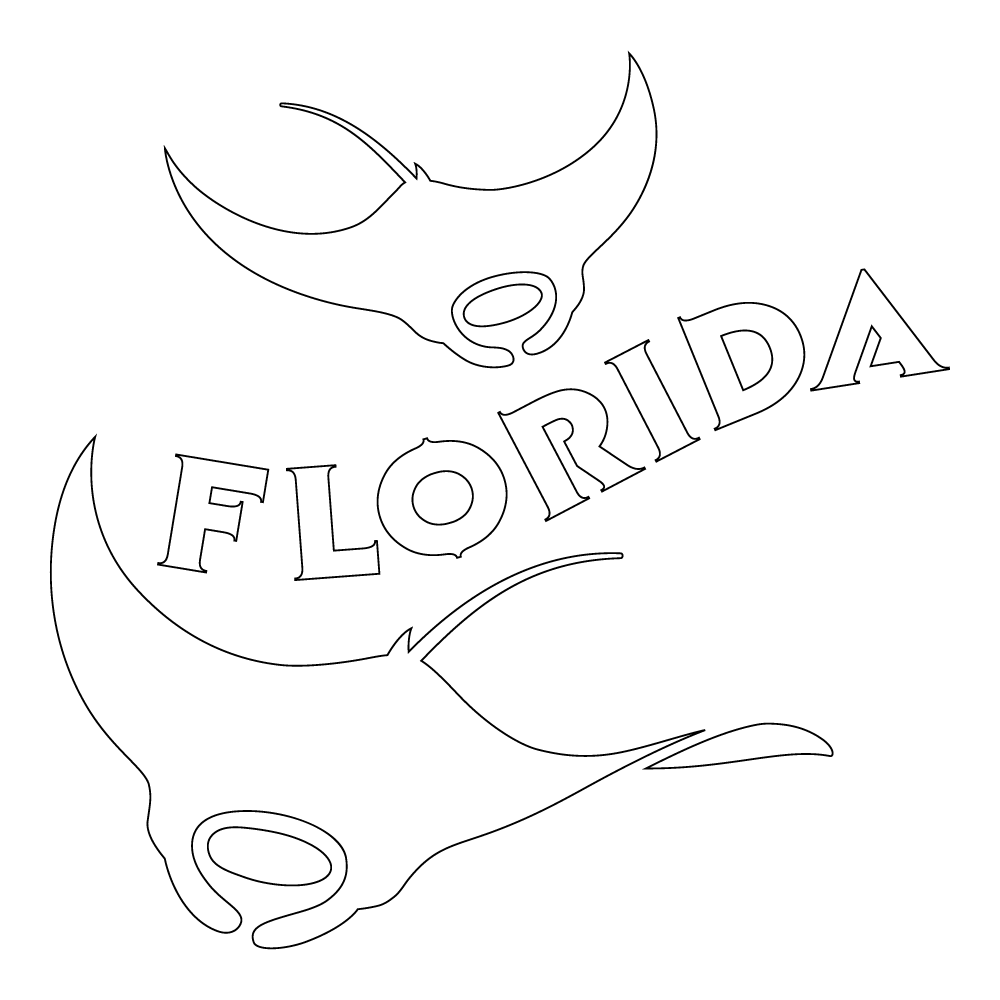 Inbloom Stickers Florida Manta Rays Car Sticker