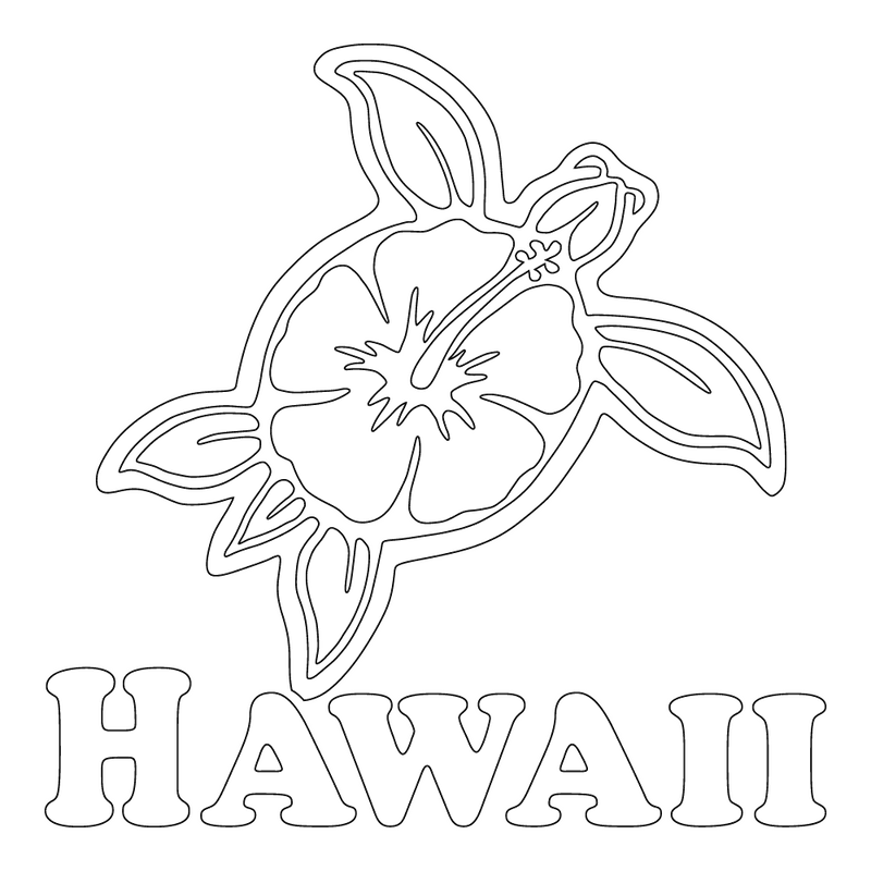 Inbloom Stickers Hawaii Hibi Turtle Car Sticker