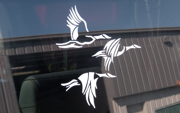 308 Geese Flying A Sticker  6" x  6"