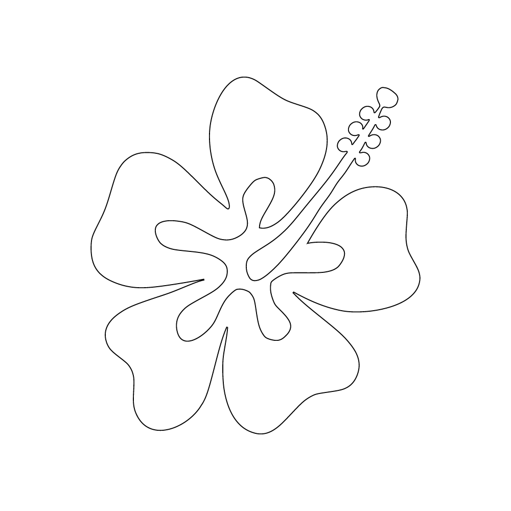 Printable Hibiscus Stencil