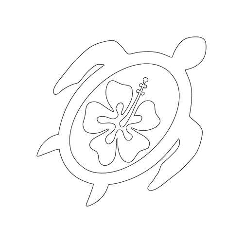 Inbloom Stickers Hibiscus Turtle Car Sticker