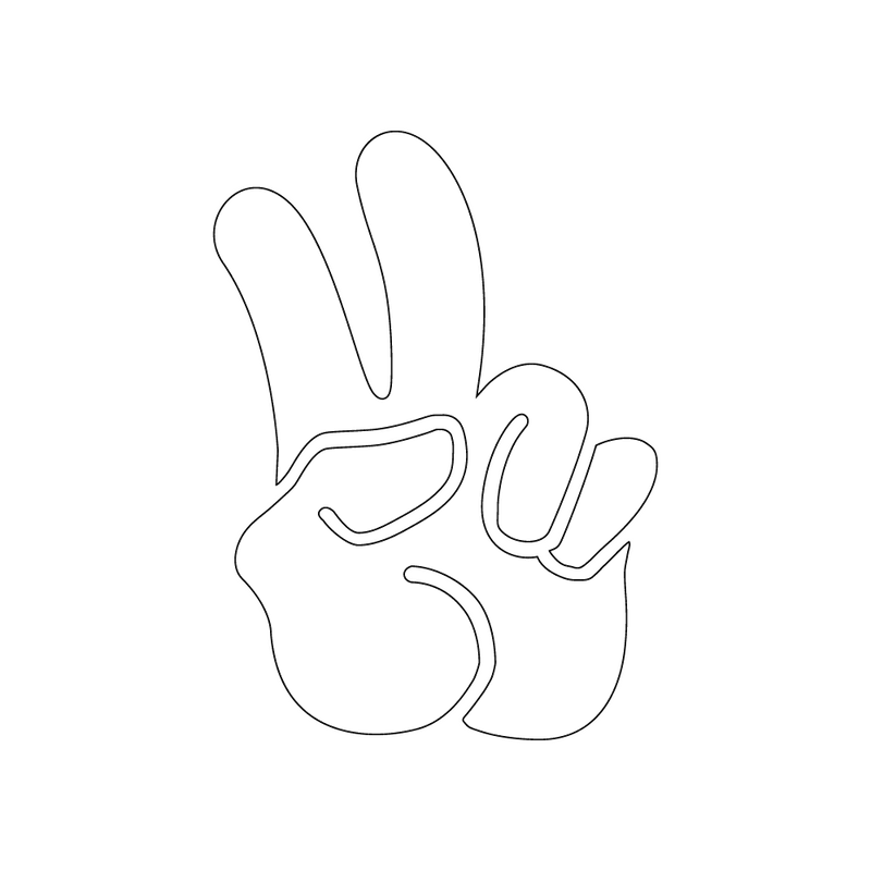 Inbloom Stickers Peace Hand Car Sticker