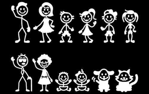 Inbloom Stickers Super Stick Figure Family Pack Car Sticker